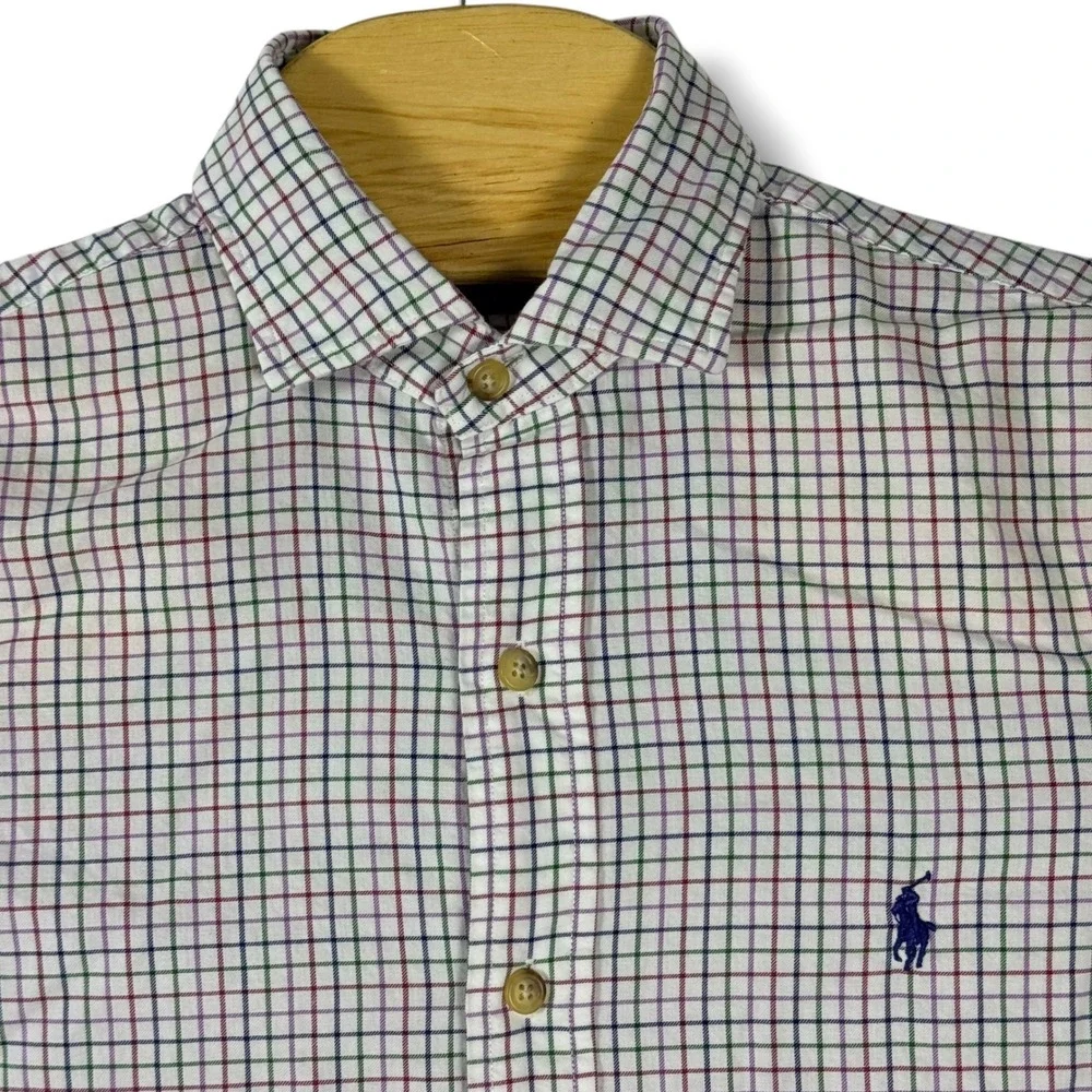 Polo Ralph Lauren Button Down Shirt Mens Small Multi Color Check Pony Logo‎